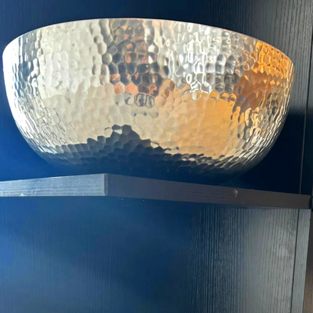 COPY - West Elm Silver Hammered Serving Bowl